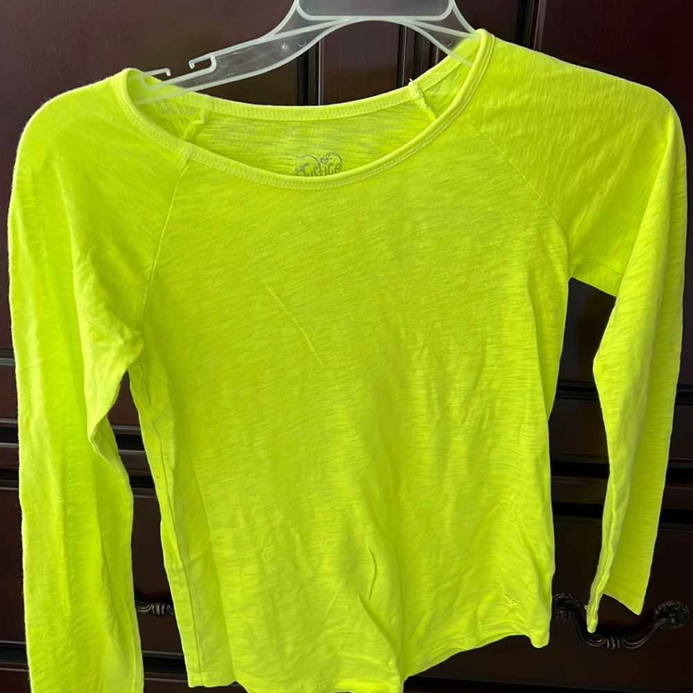 Justice girls 2-piece neon long sleeve and decal t-shirt set